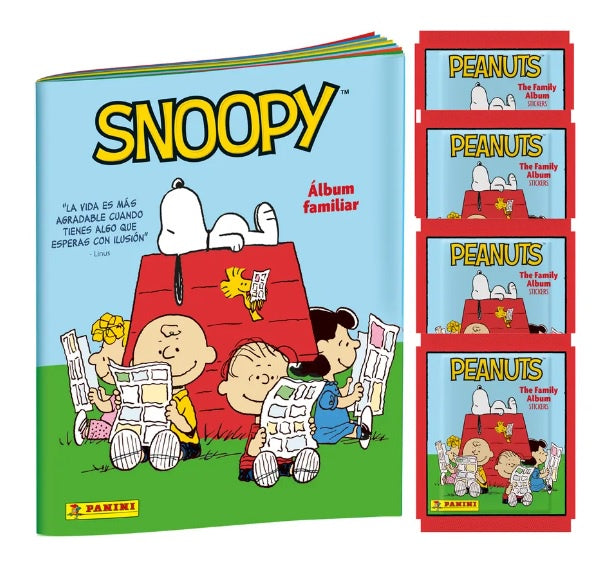 ALBUM SNOOPY + 4 SOBRES DE ESTAMPAS