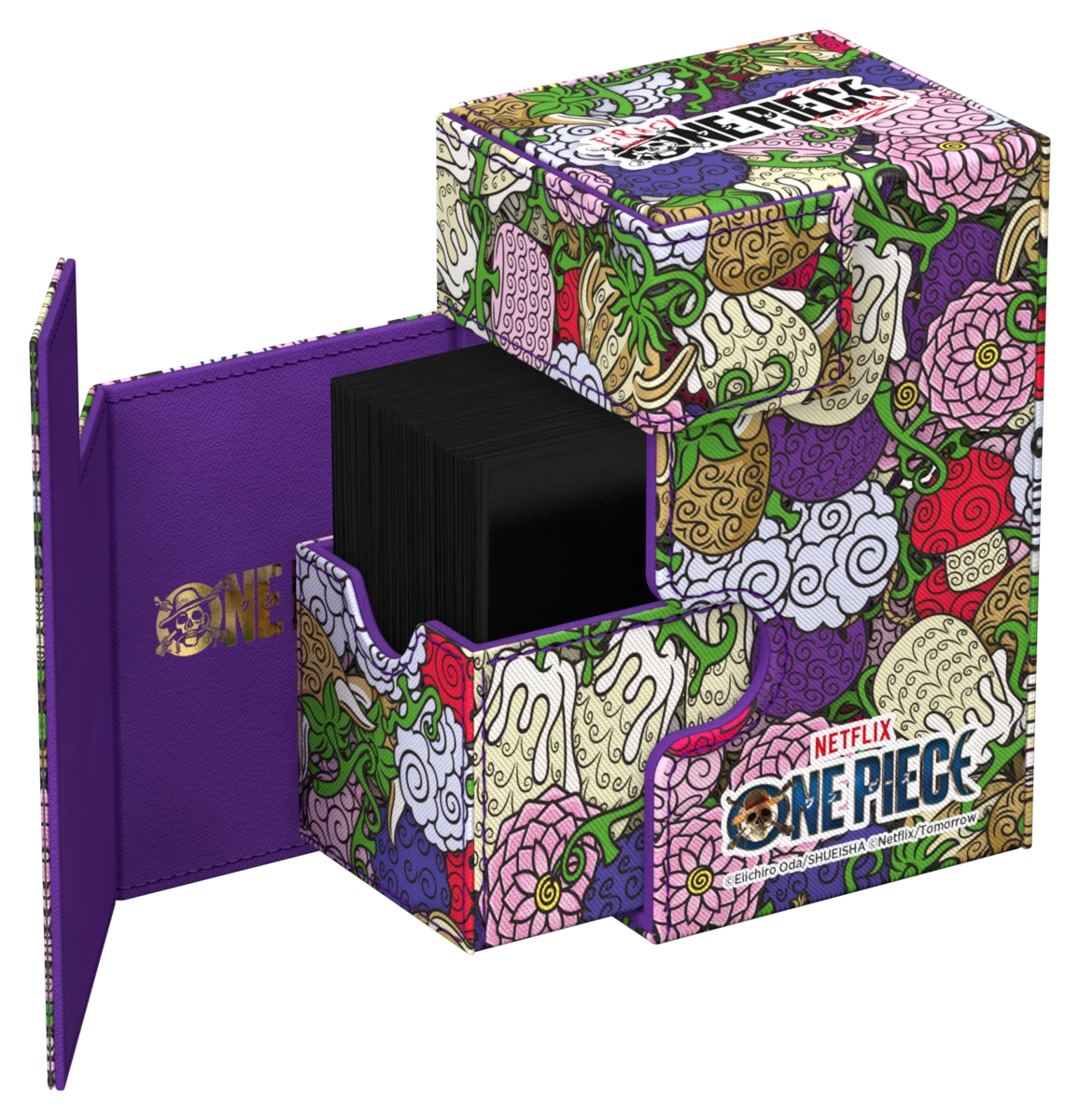 DECK CASE FLIP'N'TRAY 80+ XENOSKIN NETFLIX- ONE PIECE- DEVILFRUIT PATTERN