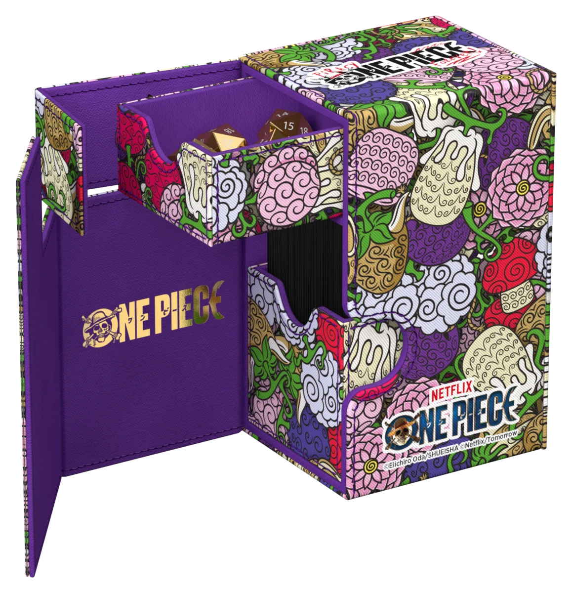 DECK CASE FLIP'N'TRAY 80+ XENOSKIN NETFLIX- ONE PIECE- DEVILFRUIT PATTERN