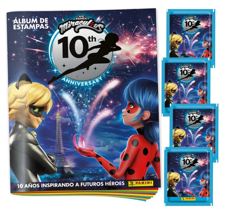 Album Miraculous 2025 + 4 sobres de estampas