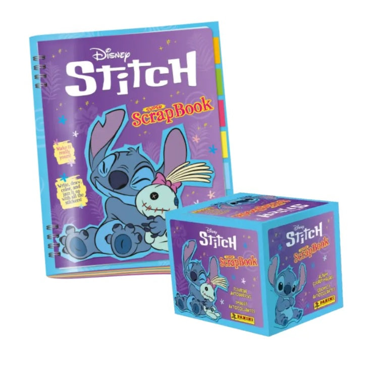 Album Stitch Scrapbook 2025 + 4 sobres de estampas + 1 caja con 50 sobres de estampas