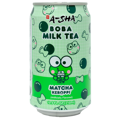 ASHA Keroppi Boba Milk Tea Matcha Flavor 310ml-Alimentos-Asian Food-Akibara Xpress