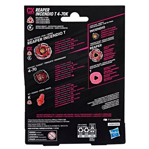 BEYBLADE X REAPER INCENDIO T 4-70K CX STARTER PACK SET
