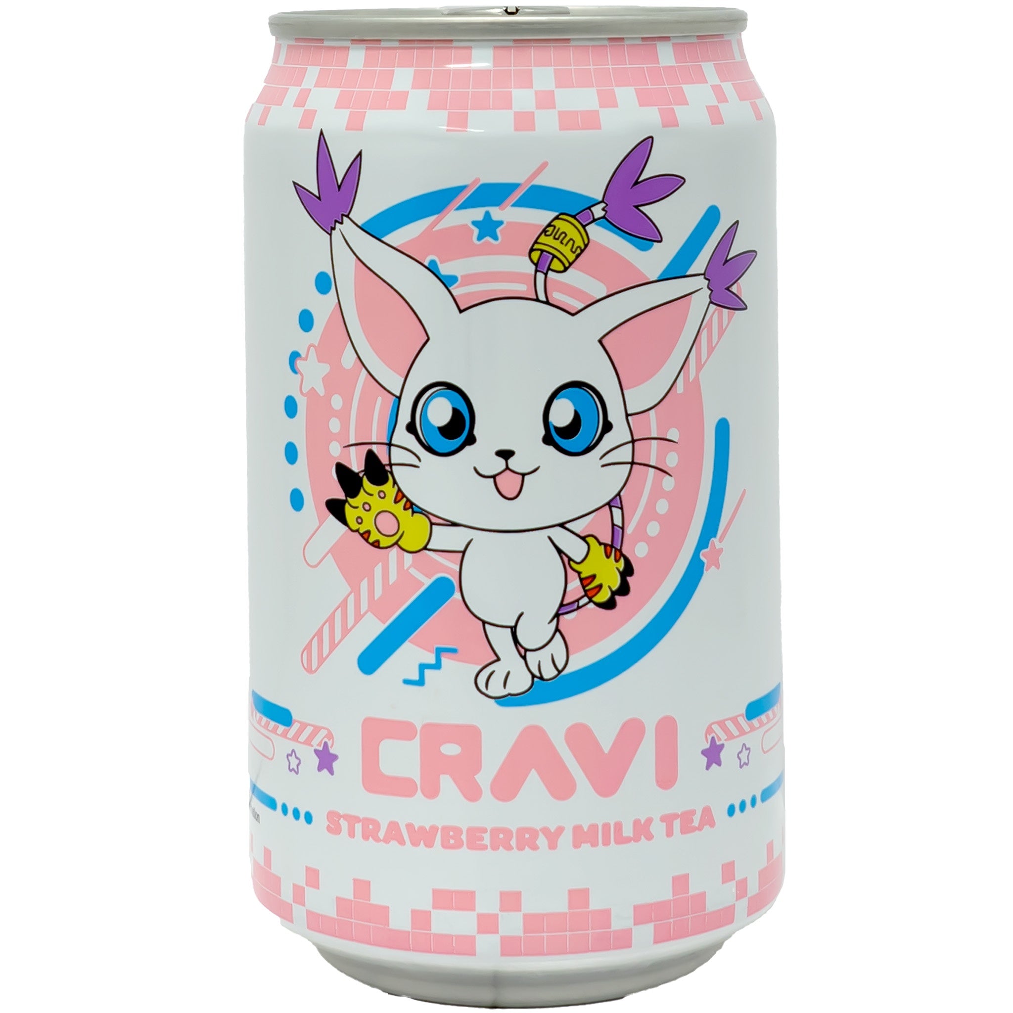 CRAVI Digimon Strawberry Milk Tea 315ml-Alimentos-Asian Food-Akibara Xpress