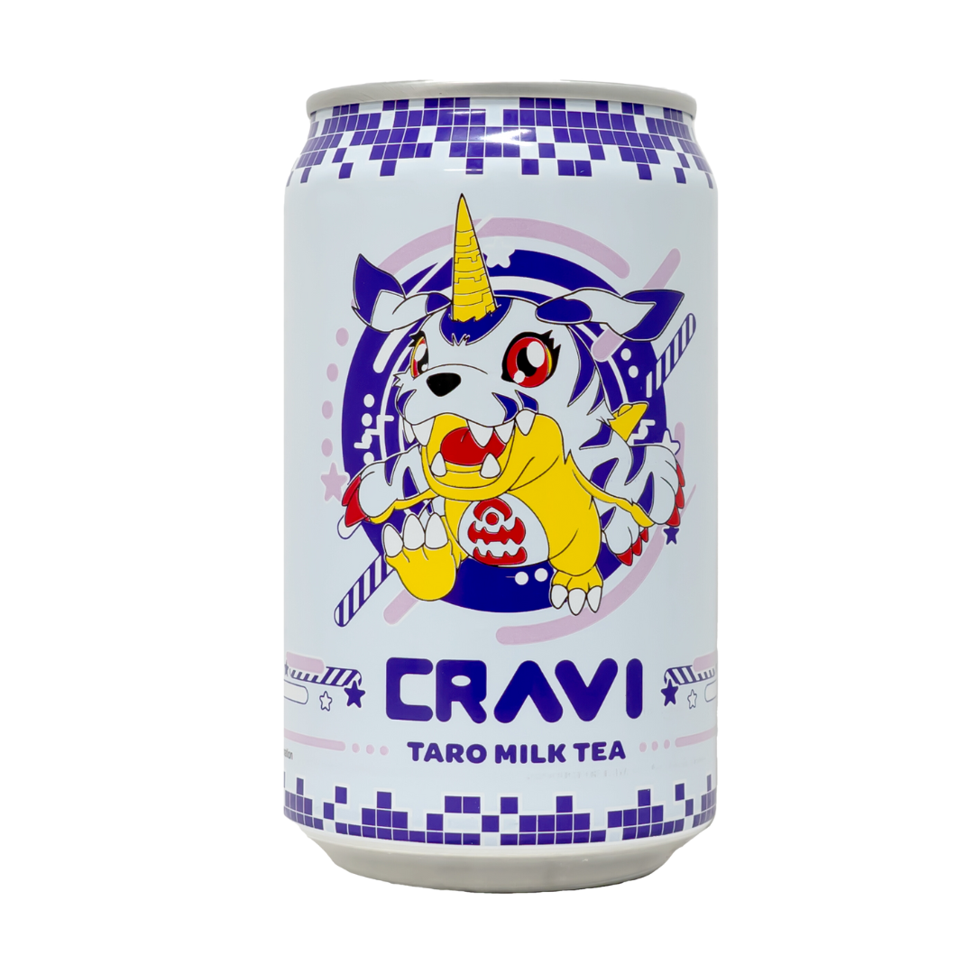 CRAVI Digimon Taro Milk Tea 315ml-Alimentos-Asian Food-Akibara Xpress