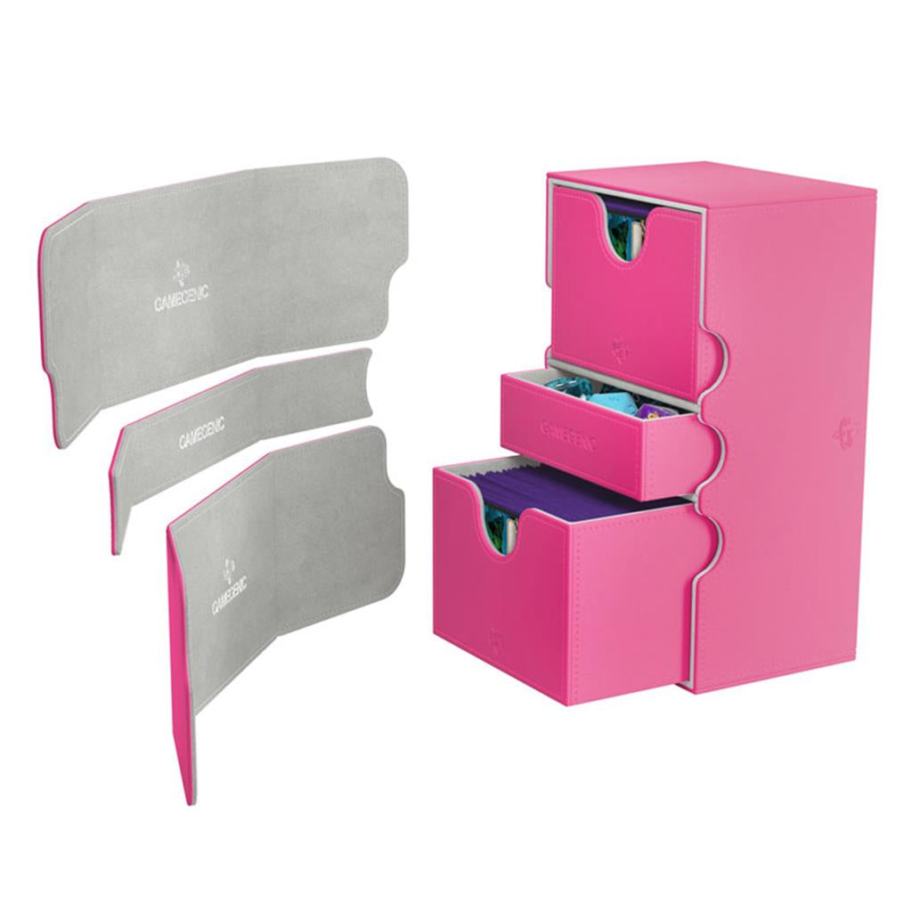 DECK CASE: STRONGHOLD 200+ STANDARD SIZE CONVERTIBLE- PINK-TCG-DRAGON SHIELD-Akibara Xpress