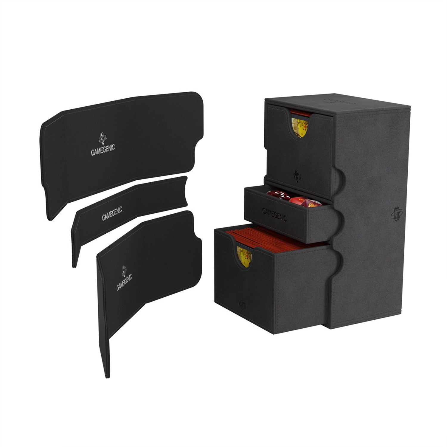 DECK CASE: STRONGHOLD 200+ XL STANDARD SIZE- BLACK-TCG-DRAGON SHIELD-Akibara Xpress