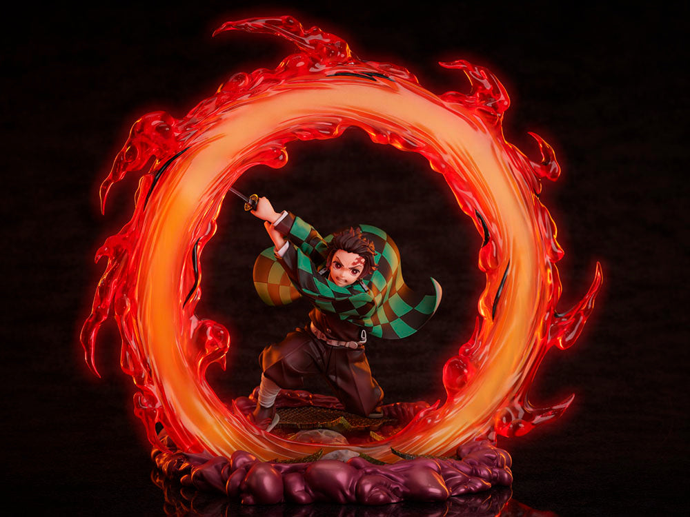 DEMON SLAYER: KIMETSU NO YAIBA TANJIRO KAMADO HINOKAMI KAGURA CLEAR BLUE SKY 1/8 SCALE FIGURE-Figuras-ANPLEX-Akibara Xpress