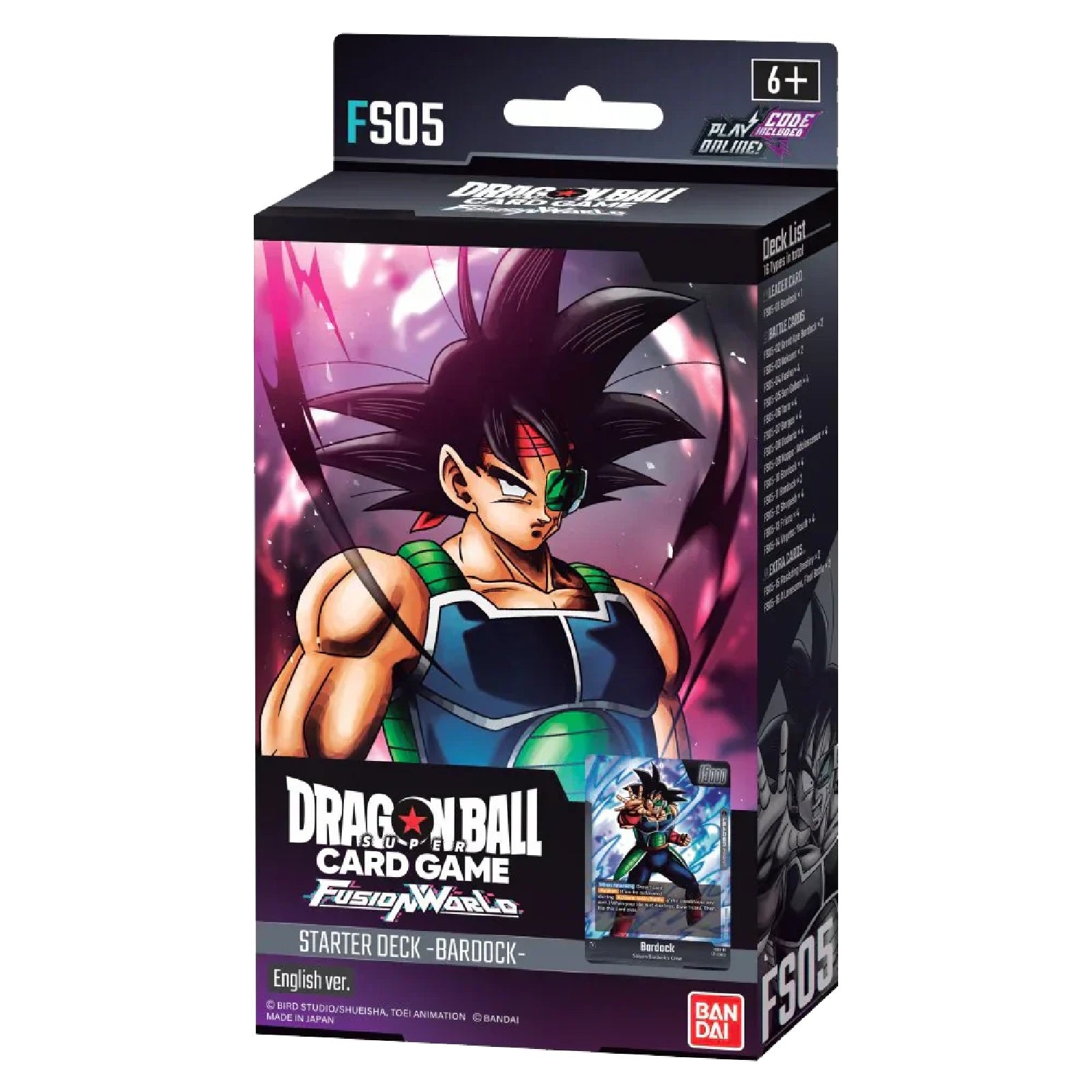 DRAGON BALL TCG FUSION WORLD STARTER DECK BARDOCK FS05-TCG-Juegos de Mesa-Akibara Xpress