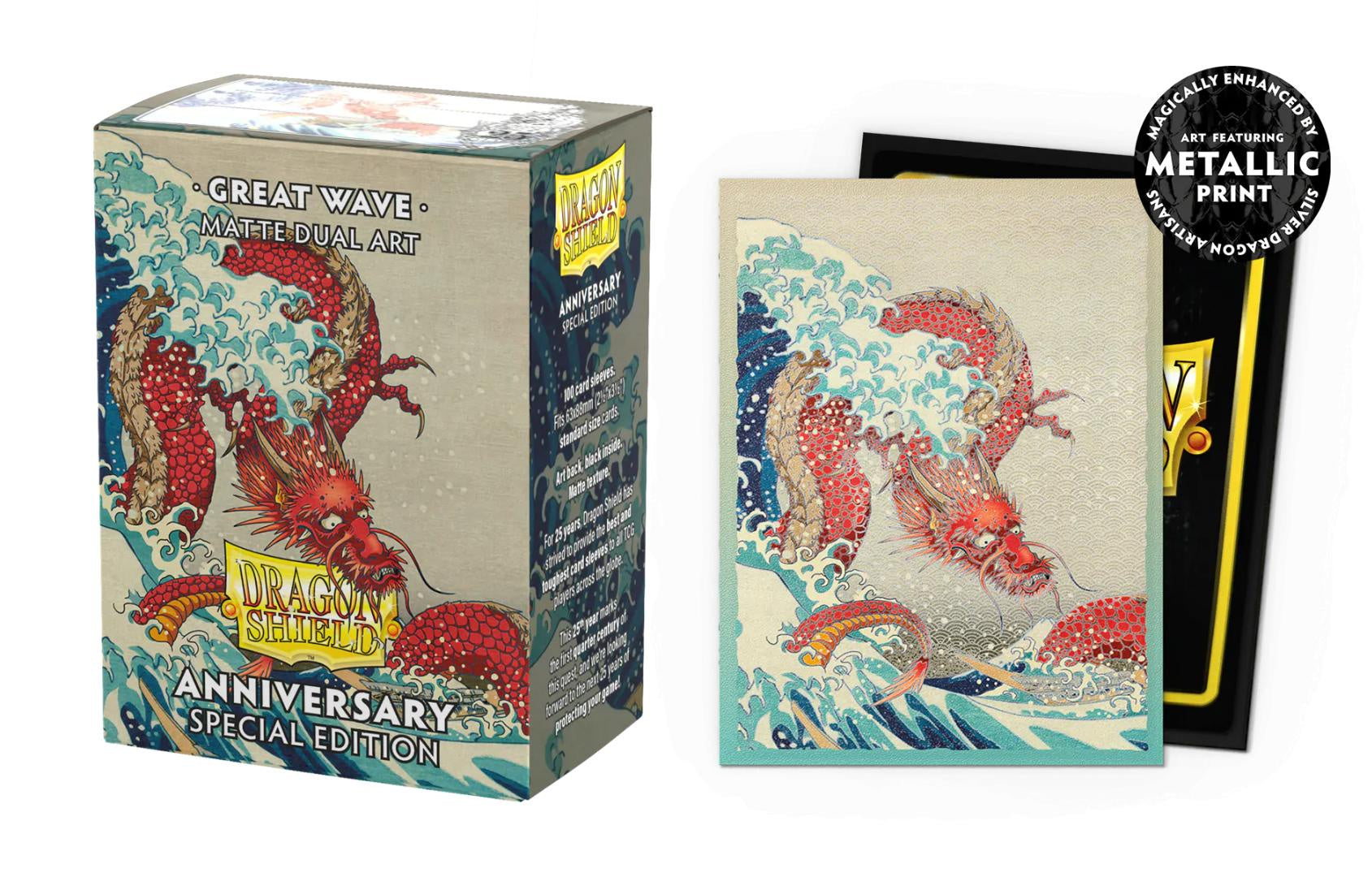 Dragon Shield Sleeves: Standard DUAL- Matte 'Great Wave' Art (100 ct.)-TCG-DRAGON SHIELD-Akibara Xpress