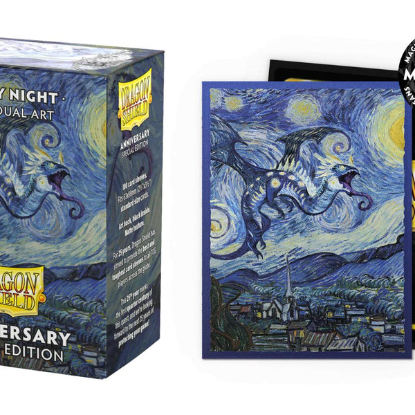 starry night card sleeves Dragon Shield Sleeves: Standard DUAL- Matte 'Starry Night' Art (100 ct.)
