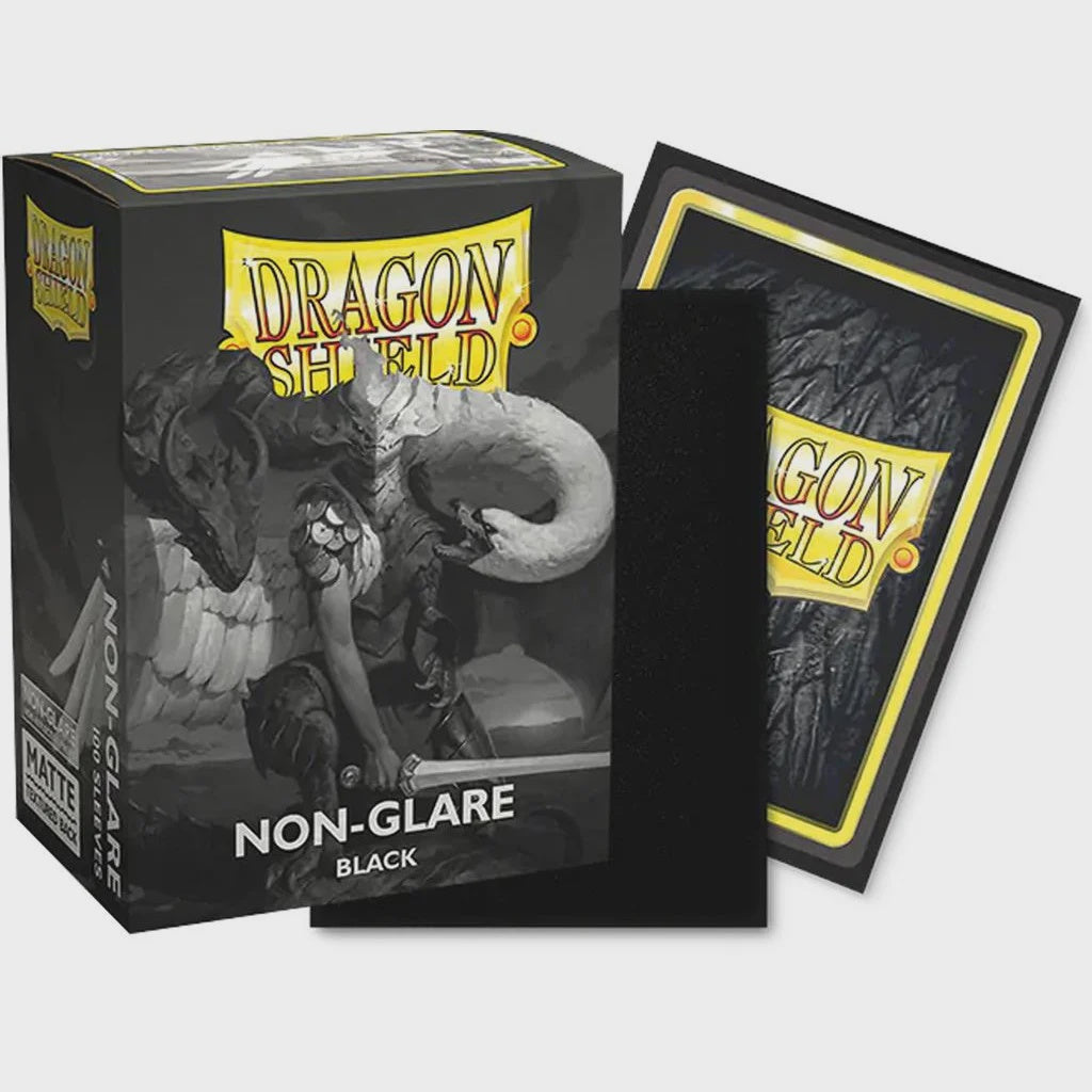 Dragon Shield Sleeves: Standard- Matte Non-Glare Black V2 (100 ct.)-TCG-DRAGON SHIELD-Akibara Xpress