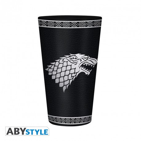 GAME OF THRONES - Large Glass - 400ml - Stark - Foil-Tazas-ABYSTYLE-Akibara Xpress