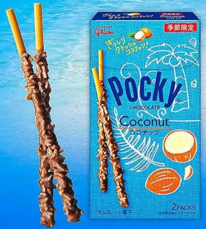 GLICO Pocky Chocolate Covered Biscuit Sticks Coconut Flavor 41g-Alimentos-Asian Food-Akibara Xpress