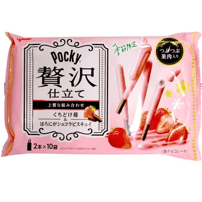 GLICO Pocky Zeitaku Strawberry Chocolate Flavor 100.3g-Alimentos-Asian Food-Akibara Xpress
