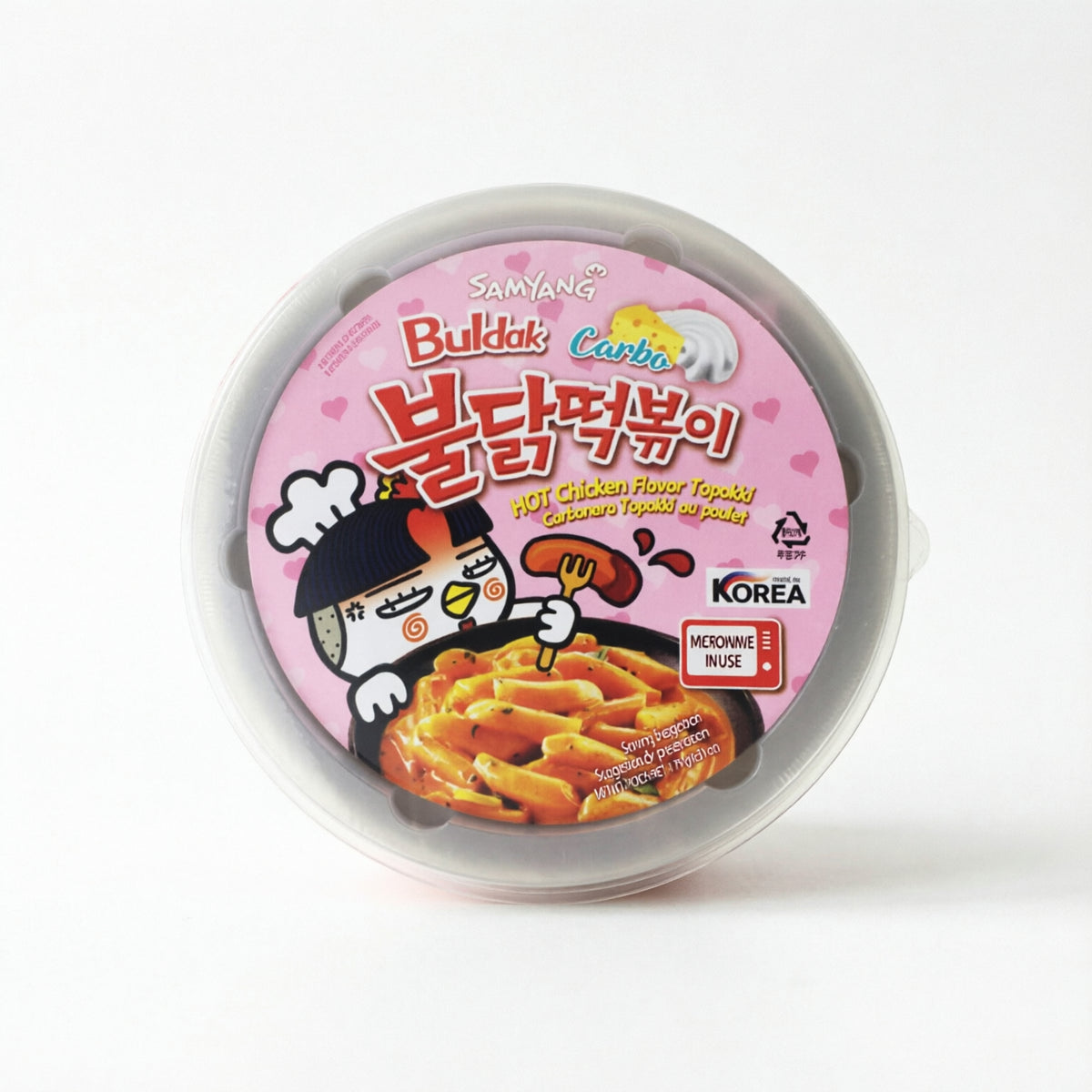 SAMYANG HOT CHICKEN FLAVOR TOPOKKI CARBONARA BULDAK BOWL 179G-Alimentos-Asian Food-Akibara Xpress (Mejorada)