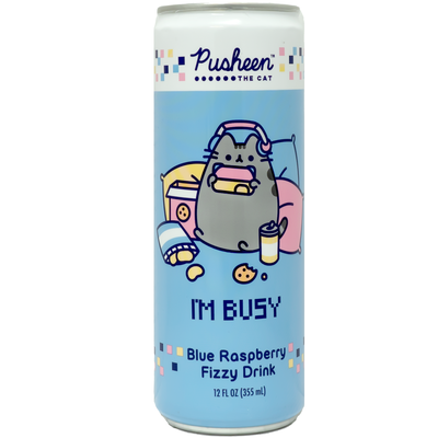 PUSHEEN I'm Busy Pop Blue Raspberry Fizzy Drink 355ml