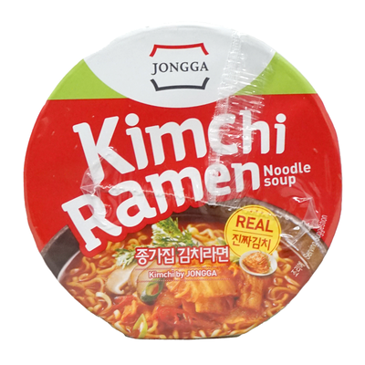 JONGGA Real Kimchi Ramen Cup Hot Spicy Flavor 85g-Alimentos-Asian Food-Akibara Xpress