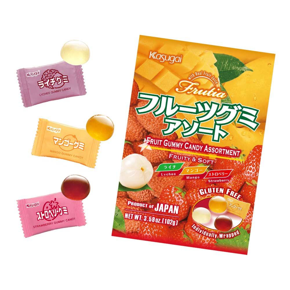 KASUGAI Fruit Gummy Candy Assorted Flavor 102g-Alimentos-Asian Food-Akibara Xpress