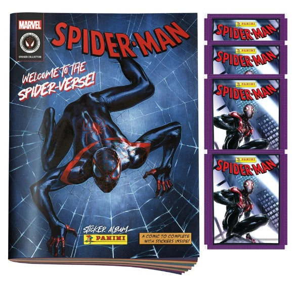 MULTISET + 5  SOBRES DE ESTAMPAS SPIDERMAN SPIDERVERSE 2023