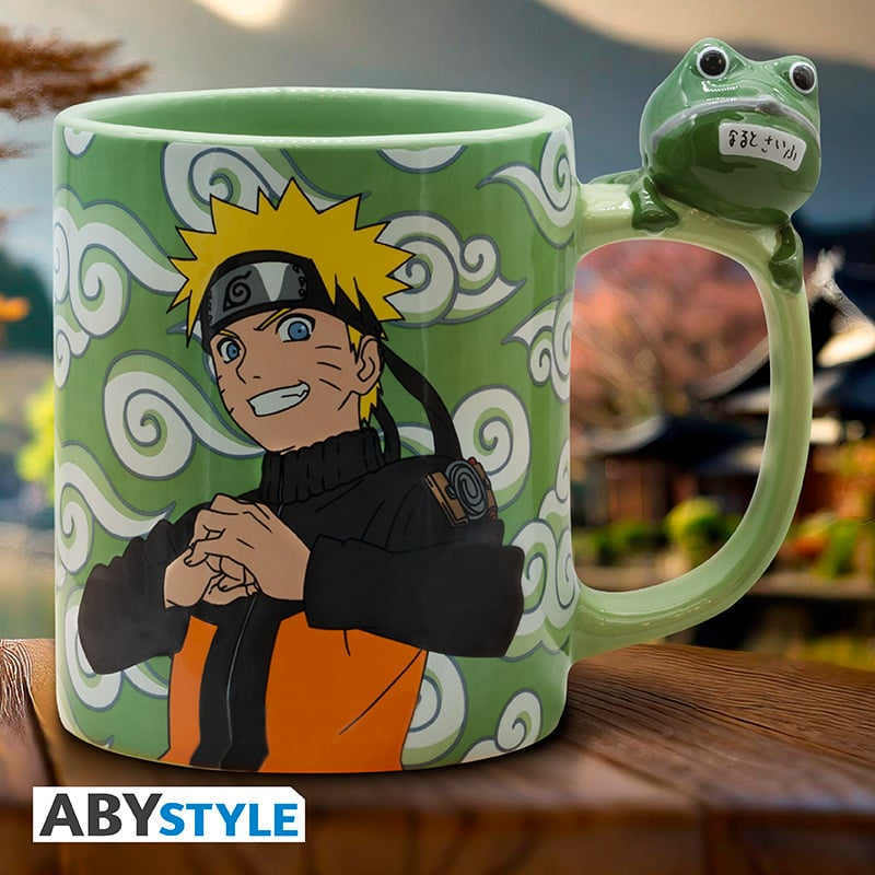 NARUTO SHIPPUDEN - Mug 3D handle - Naruto and Gama-chan-Tazas-ABYSTYLE-Akibara Xpress