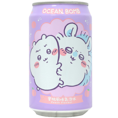 OCEAN BOMB Chiikawa Peach Flavor Soda 330ml-Alimentos-Asian Food-Akibara Xpress