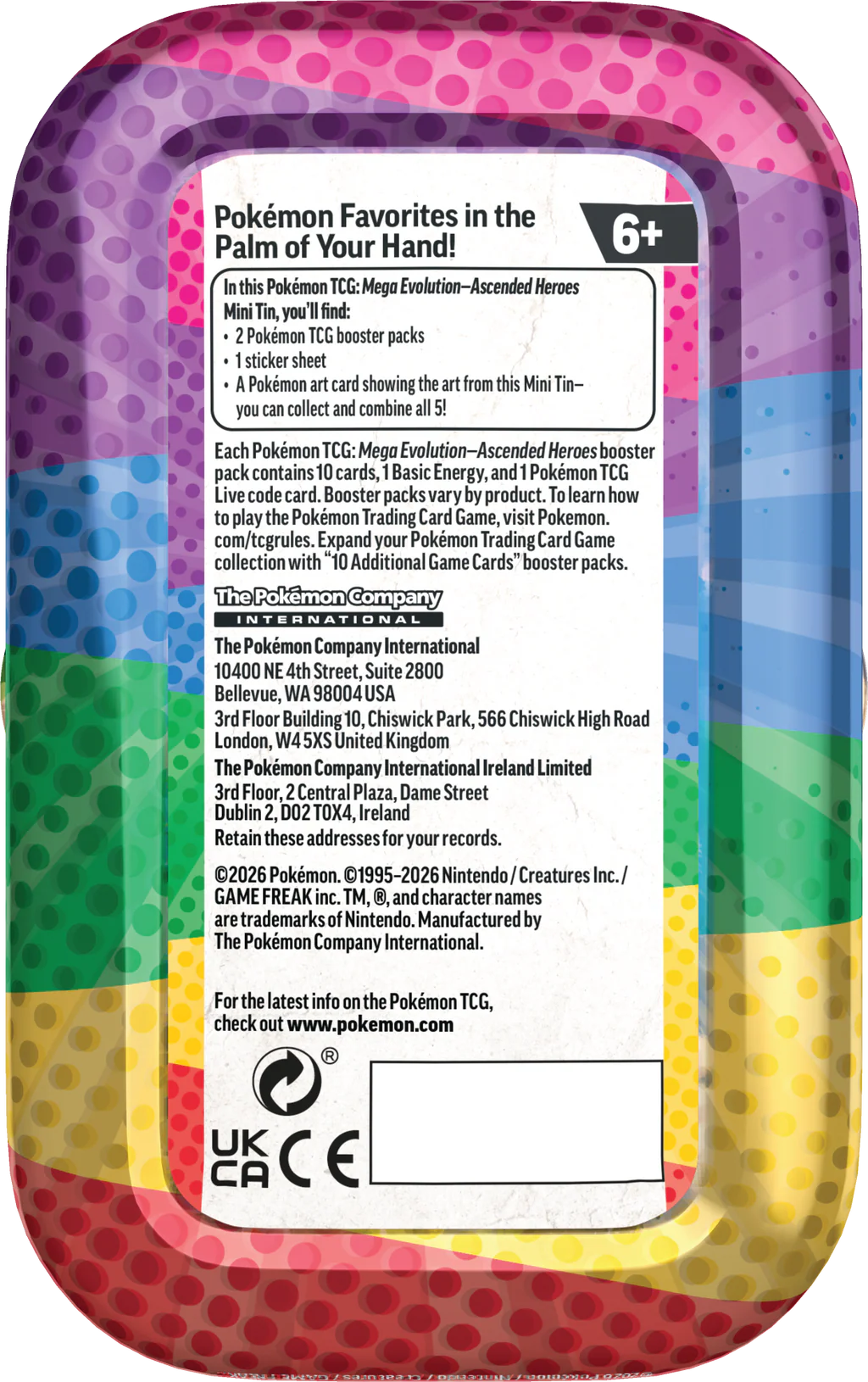 POKEMON TCG ASCENDED HEROES MINI TIN ESPANOL-TCG-POKEMON-Akibara Xpress