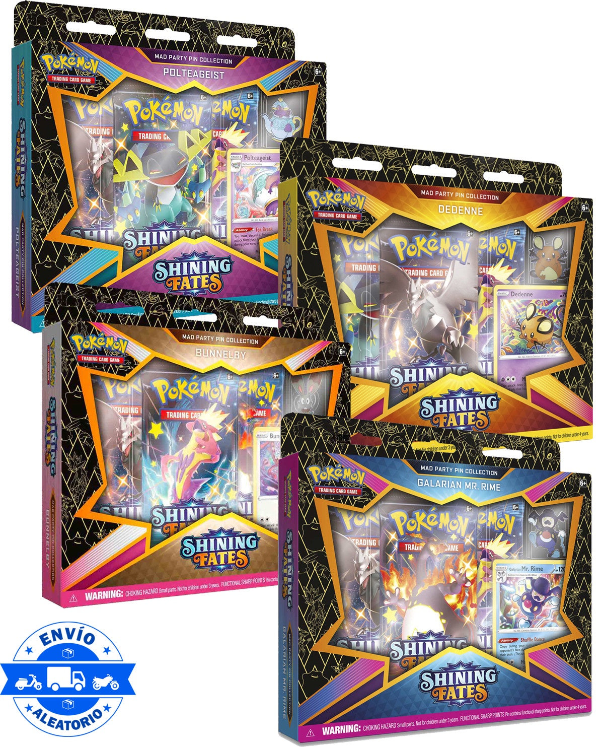 POKEMON TCG SHINING FATES PIN BOX-Juegos De Mesa-PANINI-Akibara Xpress