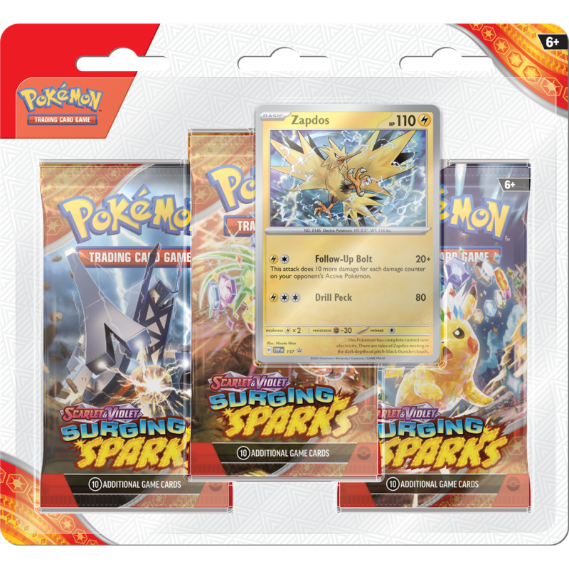 POKEMON TCG SURGING SPARKS BOOSTER BLISTER-TCG-Juegos de Mesa-Akibara Xpress