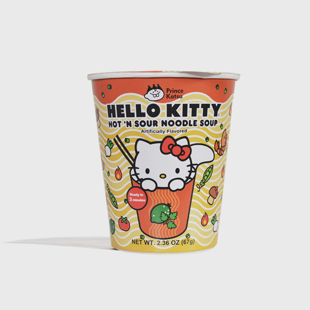 PRINCE KATSU Hello Kitty Hot Sour Noodle Soup 67g-Alimentos-Asian Food-Akibara Xpress