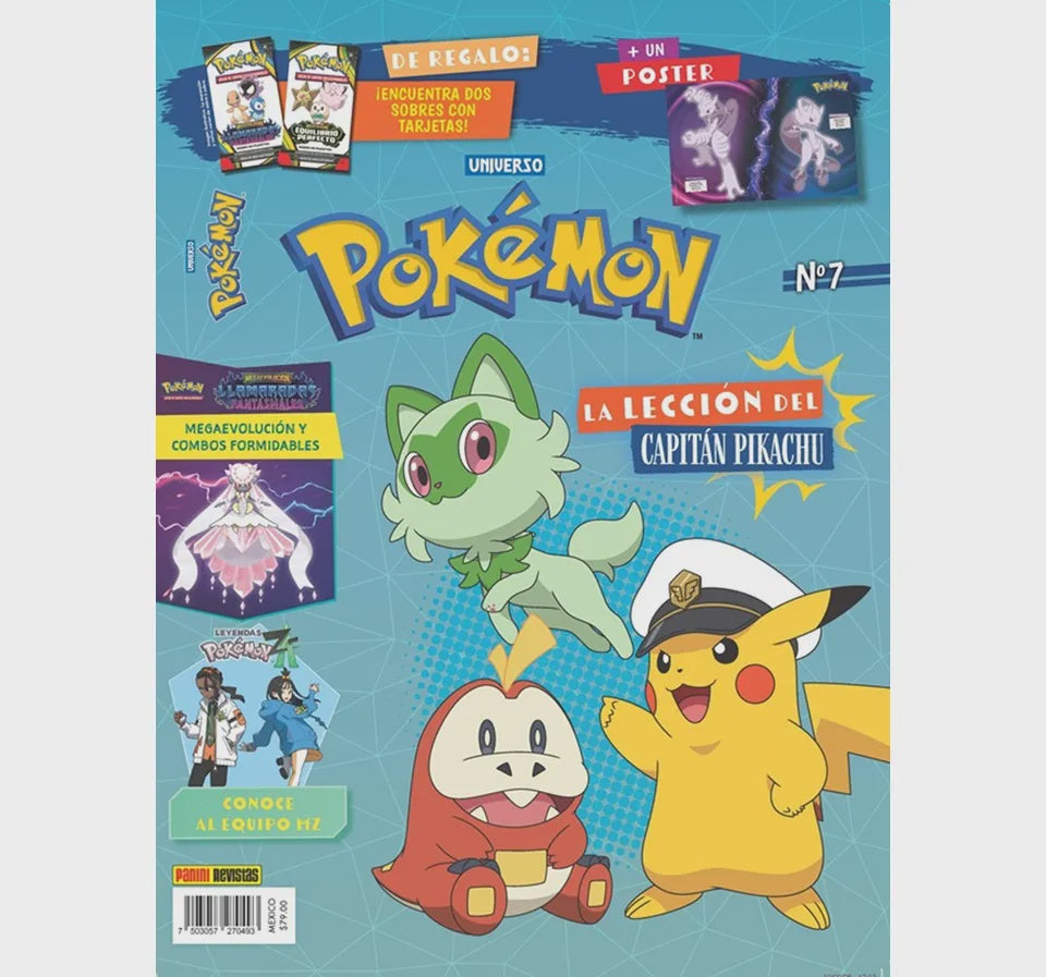 REVISTA POKEMON 2025 + CARDS N.7