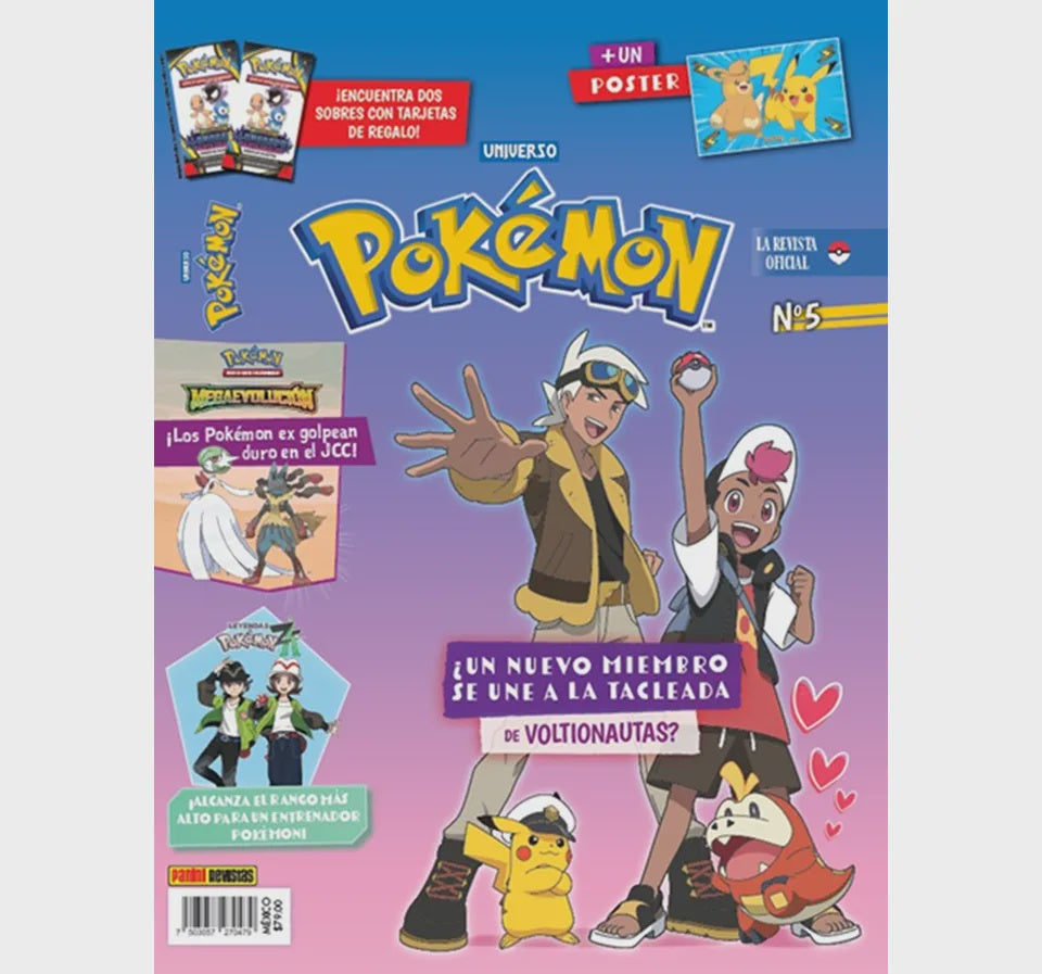 REVISTA POKEMON 2025 + CARDS N.5