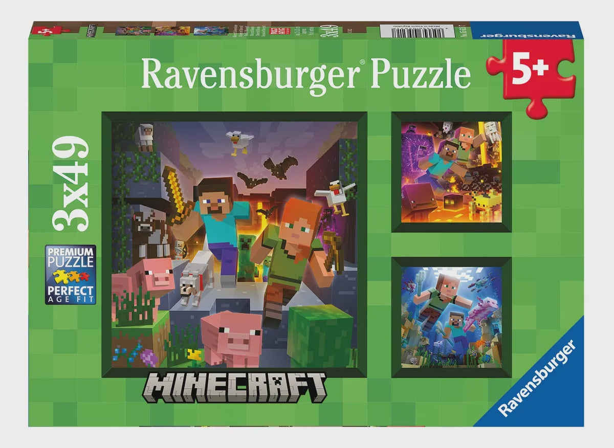 ROMPECABAZAS MINECRAFT BIOMES 3X49PZ-Juegos De Mesa-Juegos de Mesa-Akibara Xpress