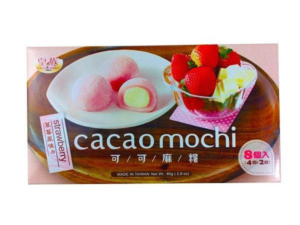 ROYAL FAMILY Cocao Mochi Fresa Relleno de Chocolate Blanco 80g-Alimentos-Asian Food-Akibara Xpress