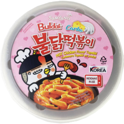 SAMYANG HOT CHICKEN FLAVOR TOPOKKI CARBONARA BULDAK BOWL 179G-Alimentos-Asian Food-Akibara Xpress