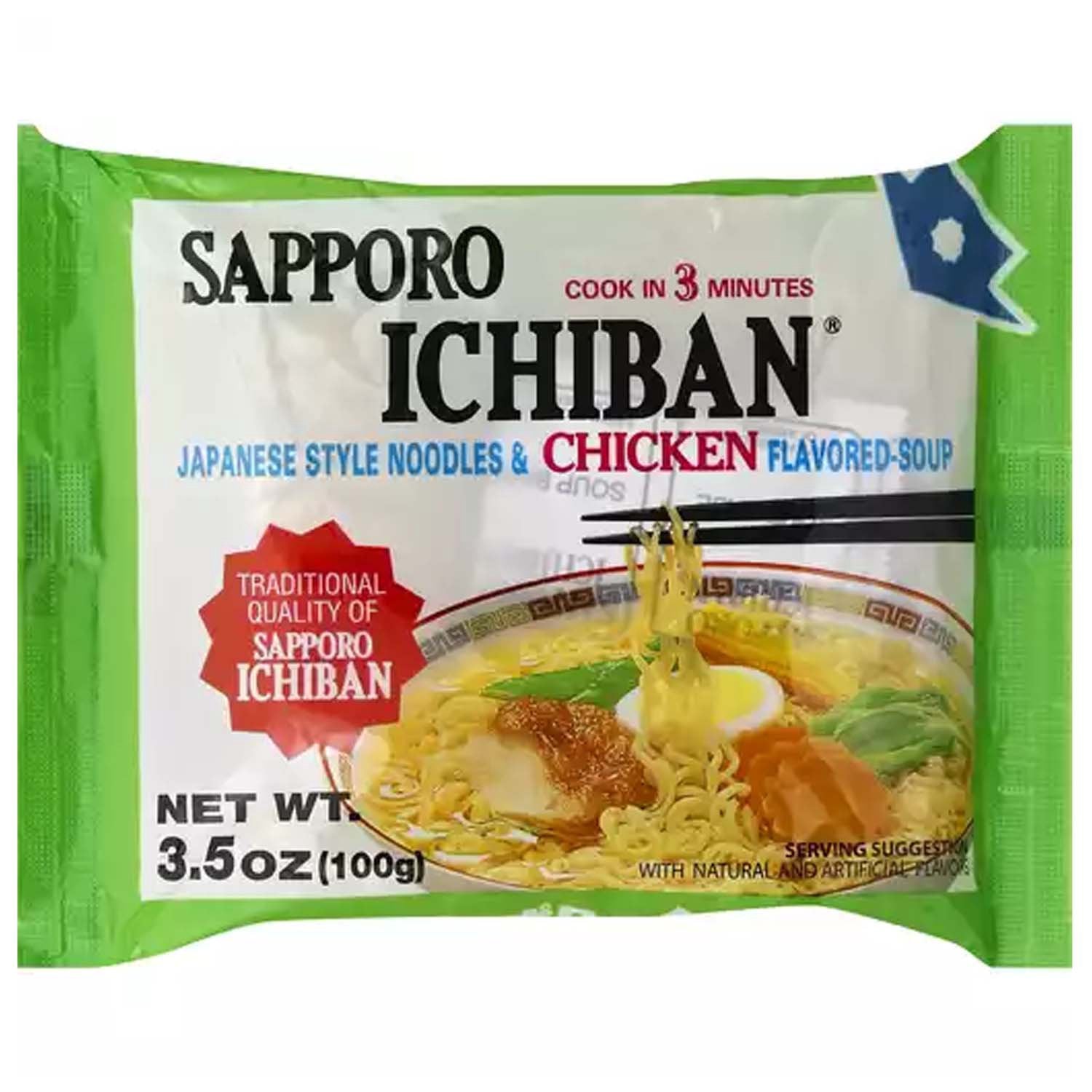 SAPPORO ICHIBAN sopa de fideos estilo japones sabor pollo 100g-Alimentos-Asian Food-Akibara Xpress