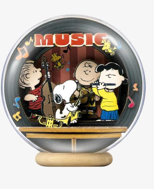 SNOOPY NIGHT OF MUSIC WOODEN CRYSTAL BALL-Figuras-Puremind-Akibara Xpress