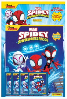 ALBUM SPIDEY Y SUS SORPRENDENTES AMIGOS + 4 SOBRES DE ESTAMPAS