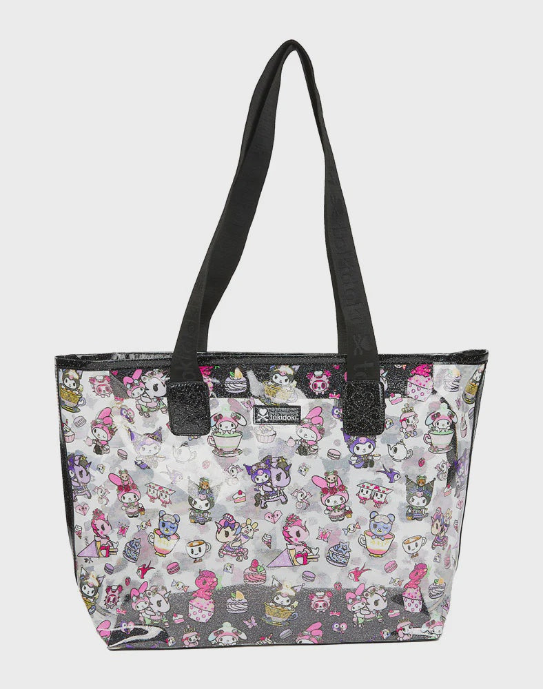 TOKIDOKI X KUROMI MY MELODY GARDEN PARTY CLEAR ZIP TOTE BAG