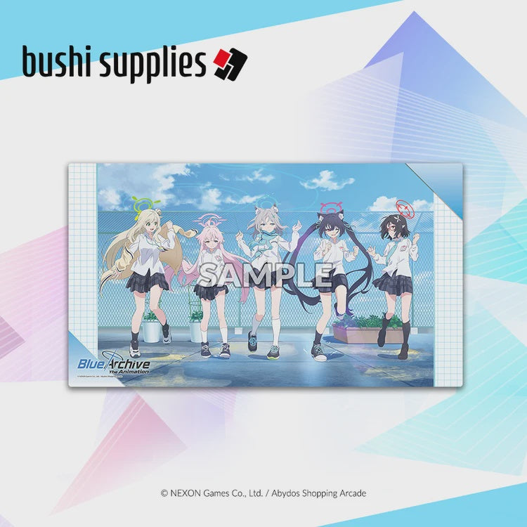 PLAYMAT BUSHI SUPPLIES RUBBER PLAYMAT BLUE ARCHIVE THE ANIMATION ABYDOS FORECLOSURE TASK FORCE