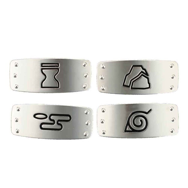 Naruto Village Headband Pin 4-Pack
