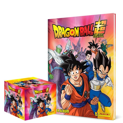 ALBUM DE DRAGON BALL SUPER PASTA DURA + 1 CAJA DE ESTAMPAS