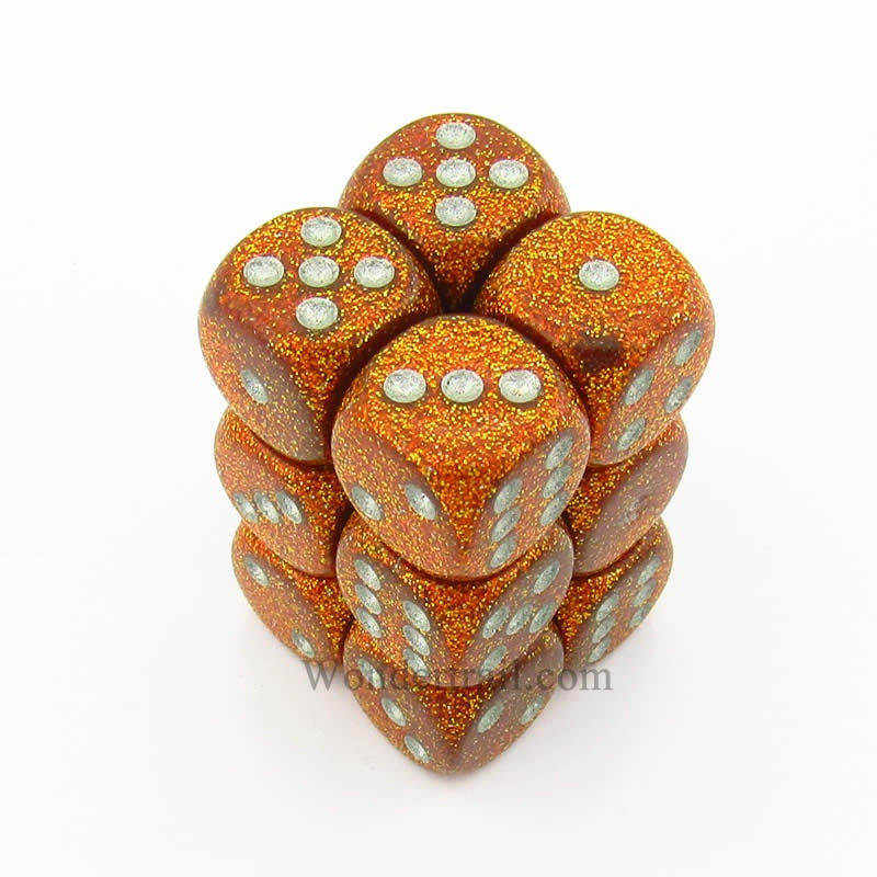 16mm d6 Dice Block (12ct.) - Glitter Gold/Silver (27703)-TCG-Juegos de Mesa-Akibara Xpress
