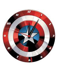 Reloj de pared Captain America Shield 13 1/2-Inch Cordless Wood