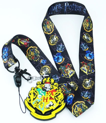 Lanyard Negro Casas Hogwarts