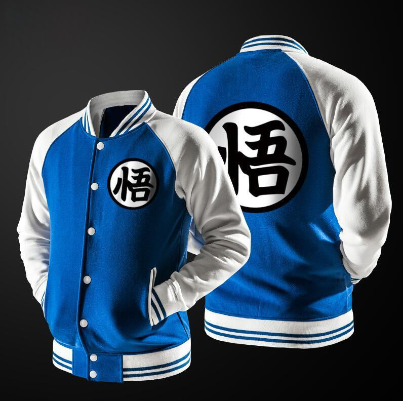 Hombre Dragon ball Celeste con Blanco Varsity XL