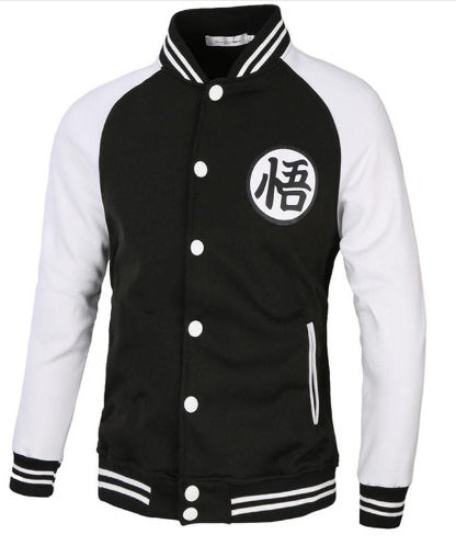 Hombre Dragon ball Negro/Blanco Varsity Boton