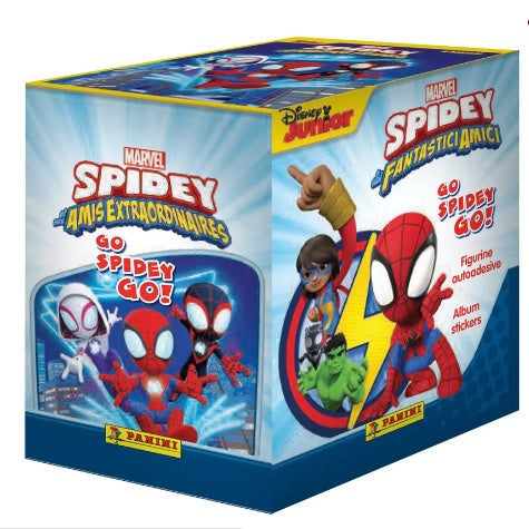 SPIDEY Y SUS SORPRENDENTES AMIGOS CAJA CON 36 SOBRES DE ESTAMPAS