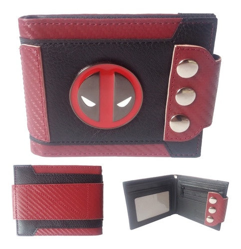 Cartera Deadpool Broches Rojo