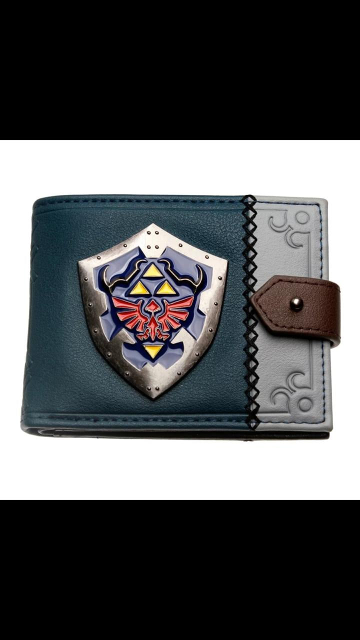Cartera Zelda con Broche Verde con Gris